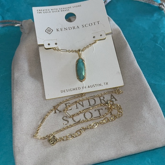 Kendra Scott 14K Gold Over Brass Amazonite
Pendant Necklace Turquoise new - Picture 4 of 4